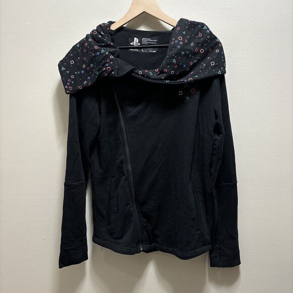 Sony Jackets & Blazers - PlayStation Jacket‎ Women's Large Black Symbols Fizz Ladies Angl Rare 2015